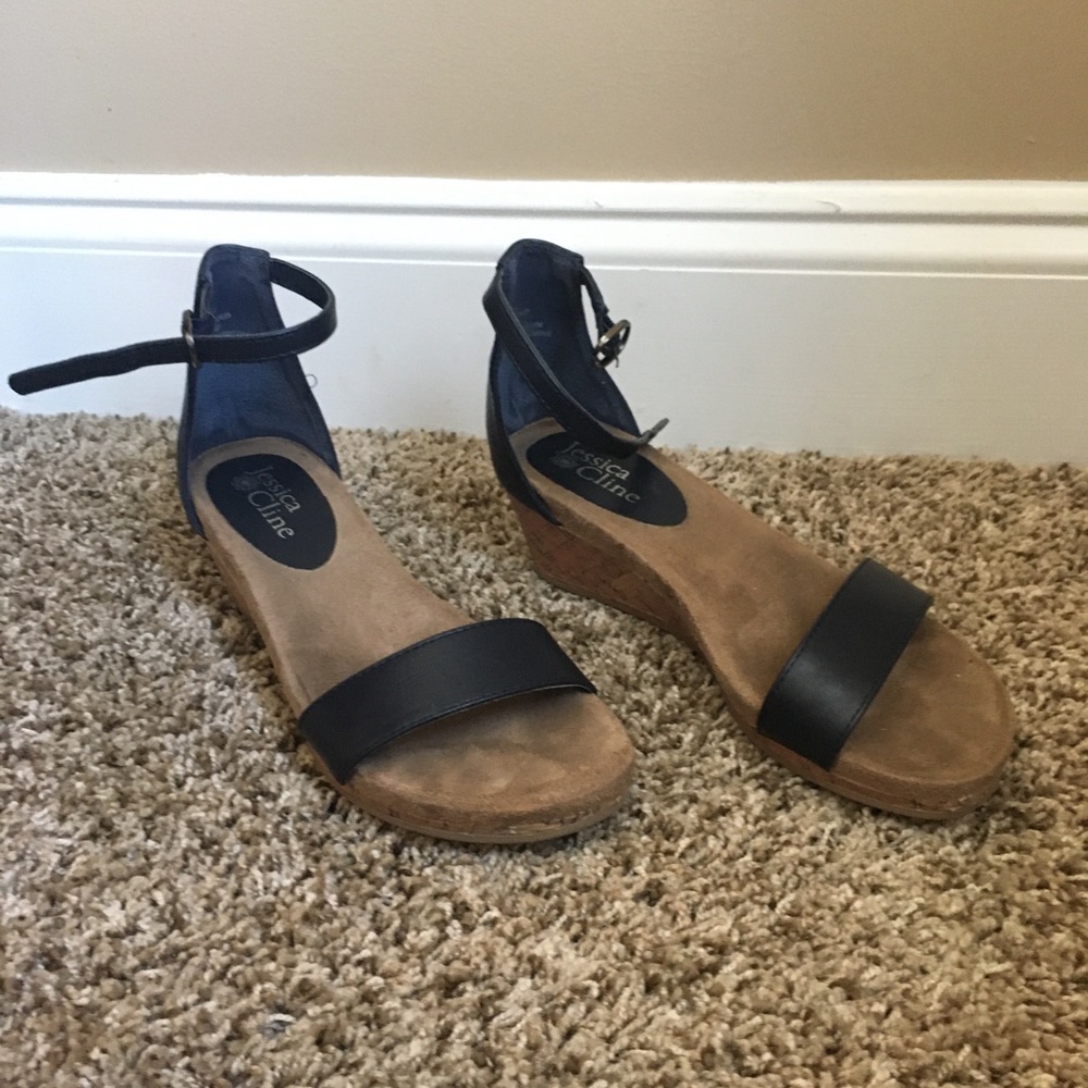 Navy, Jessica Cline wedges.